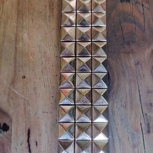 Gold triple studded punk rock belt. Medium